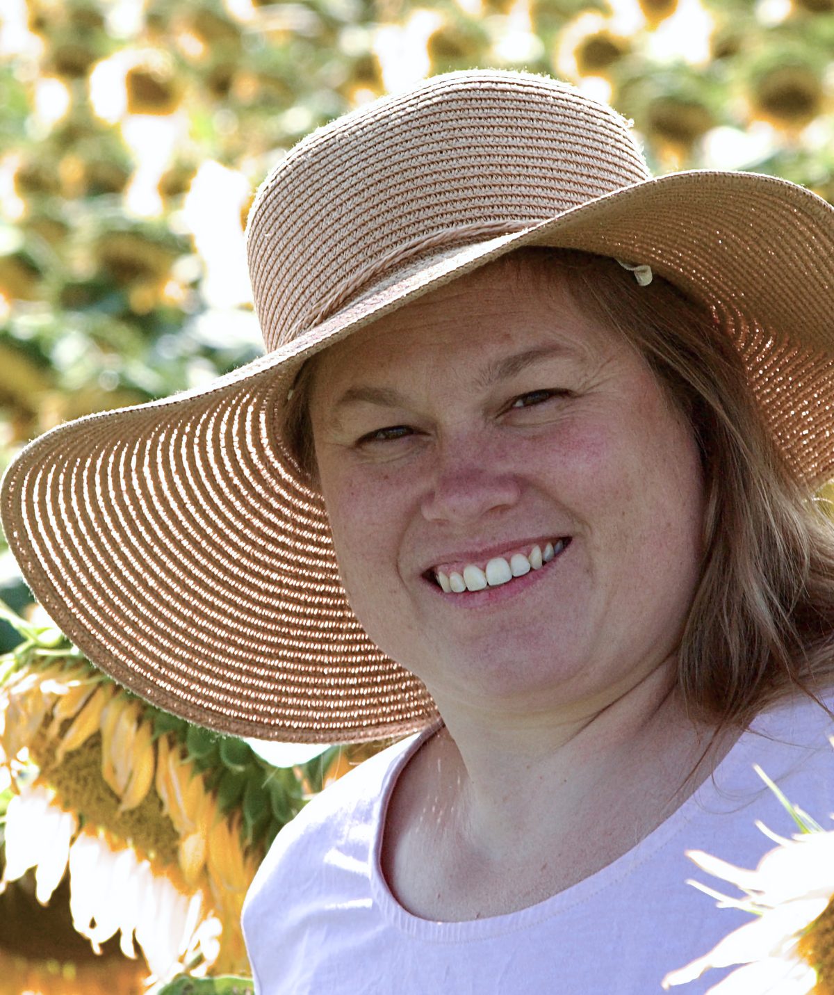 Portrait photographed in a Maryland sunflower field by Hinkle Photography Co., Hagerstown portrait photographer